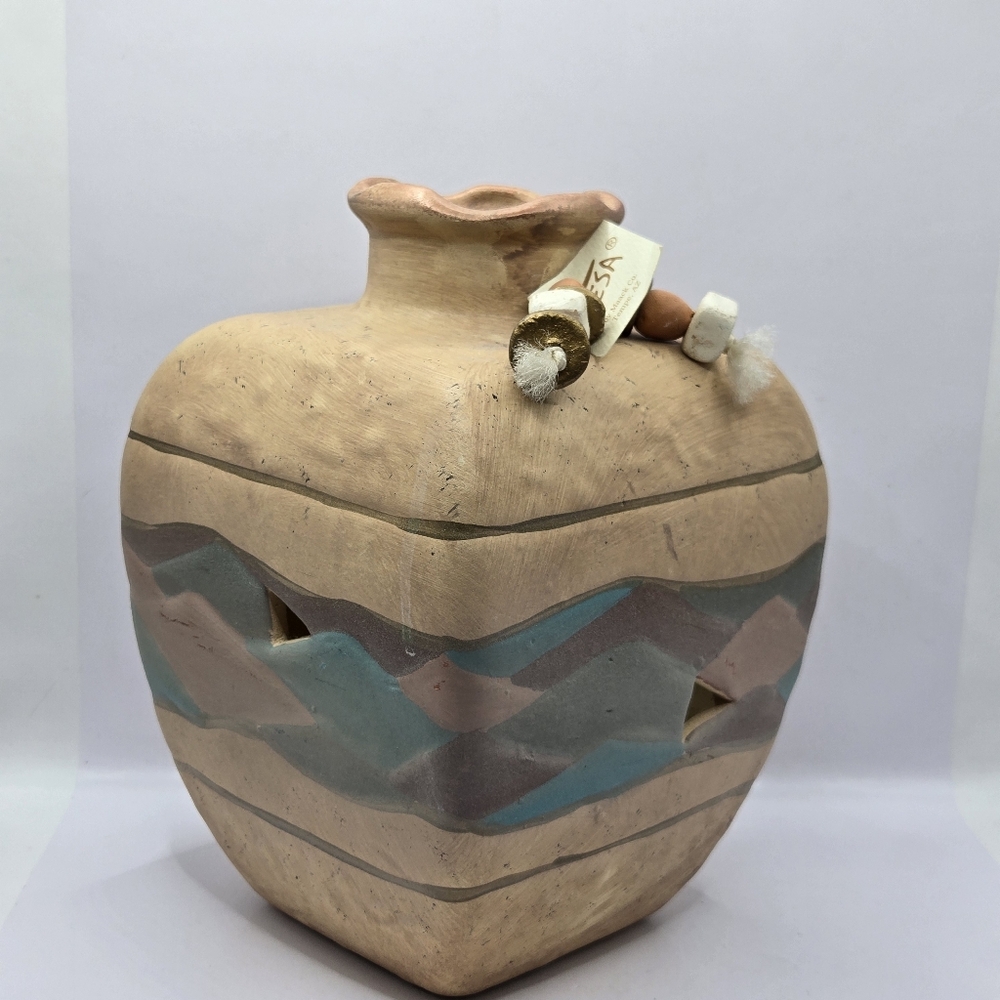 VTG Handmade Painted Southwest Pottery JUG 8.5"H TESA by MAACK CO. ACCENTS